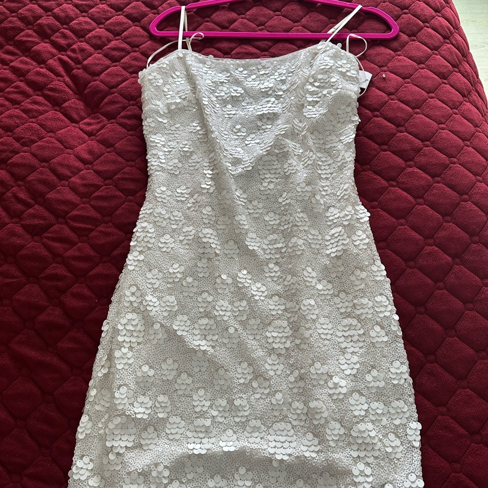 Guess White Mini Slip Dress Sequence Bridal Dress